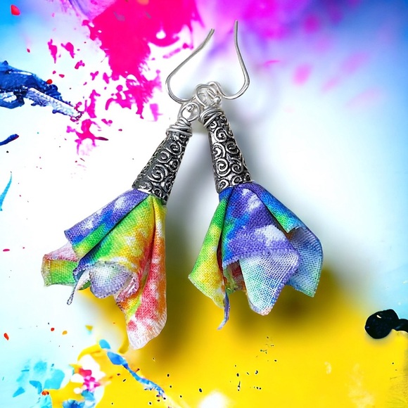 5 For $25💫Tie-dye Rainbow Earrings Dangles - Picture 5 of 9